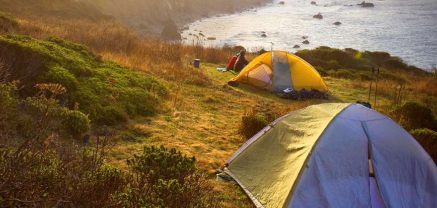 Camping along the coast in California.