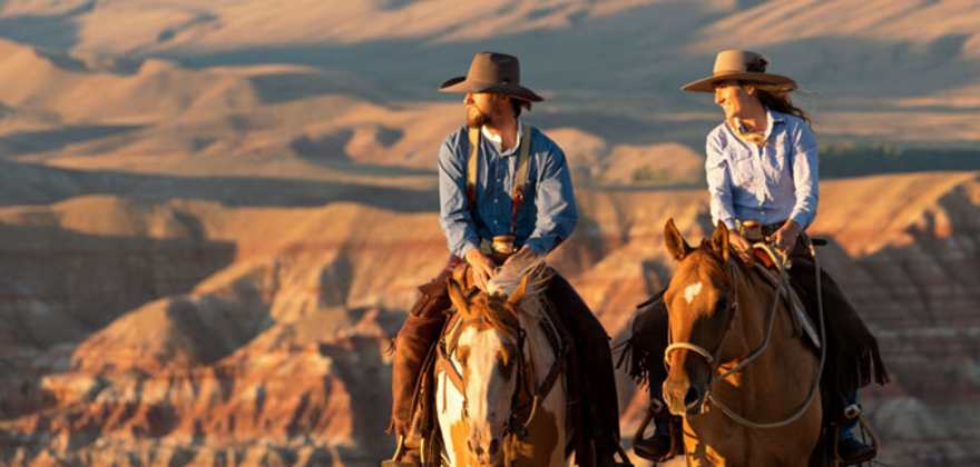 Riding the range in the Dubois Badlands.