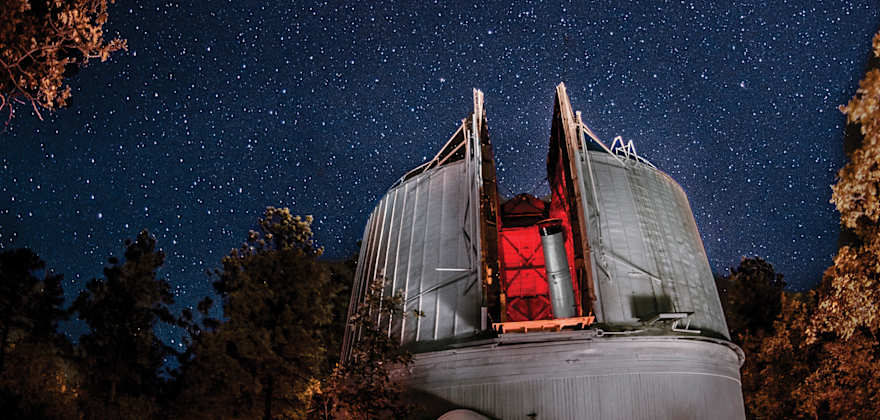 Stars above Lowell Observatory in Flagstaff, Arizona.