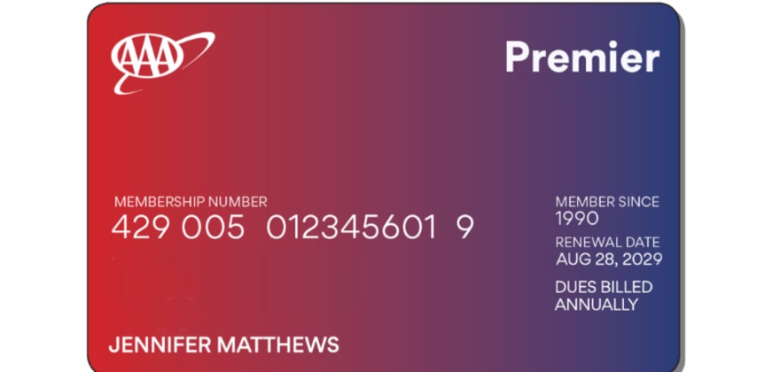 AAA Premier membership card