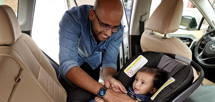 child in rear facing seat
