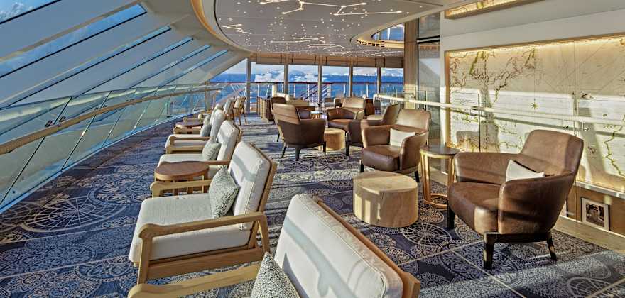 explorers lounge on viking expedition ship