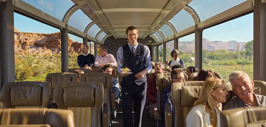 glass domed car on rockies to the red rocks route