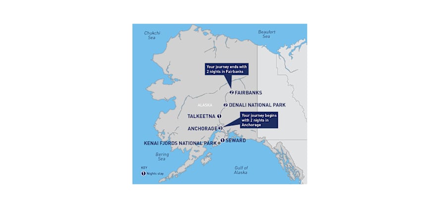 map of grand alaska adventure route
