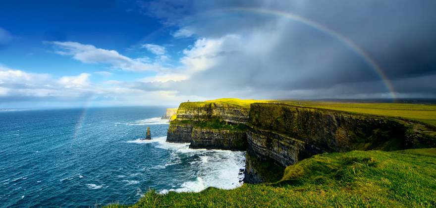 rainbow over the cliffs of moher