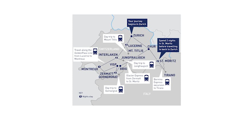 map of best of switzerland route