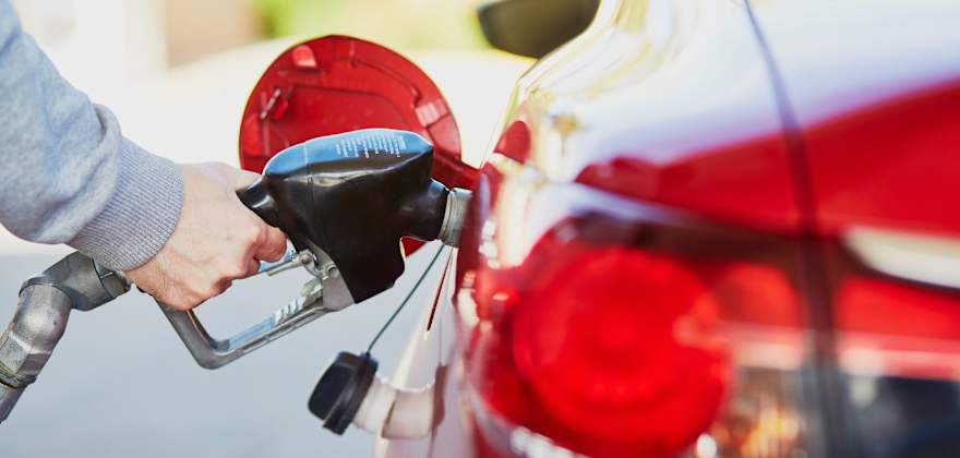 A AAA Member fills up their gas tank