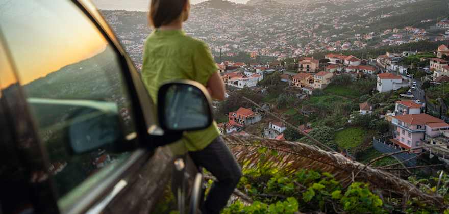 A traveler enjoys the view of Madeira, Portugal