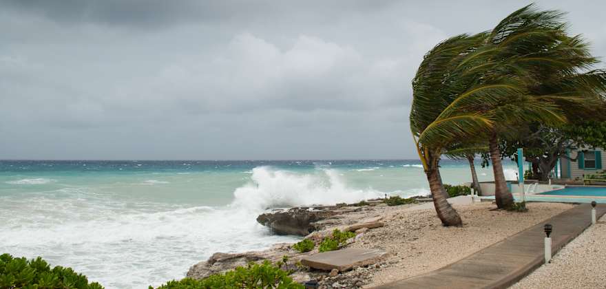 A hurricane at a closed Caribbean resort
