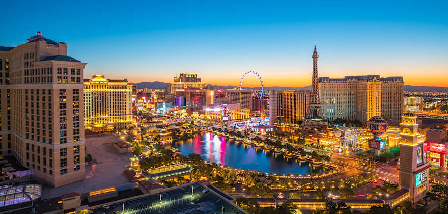 aerial of las vegas strip
