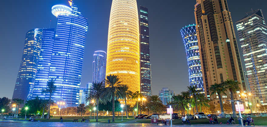 Qatar Skyline at Night