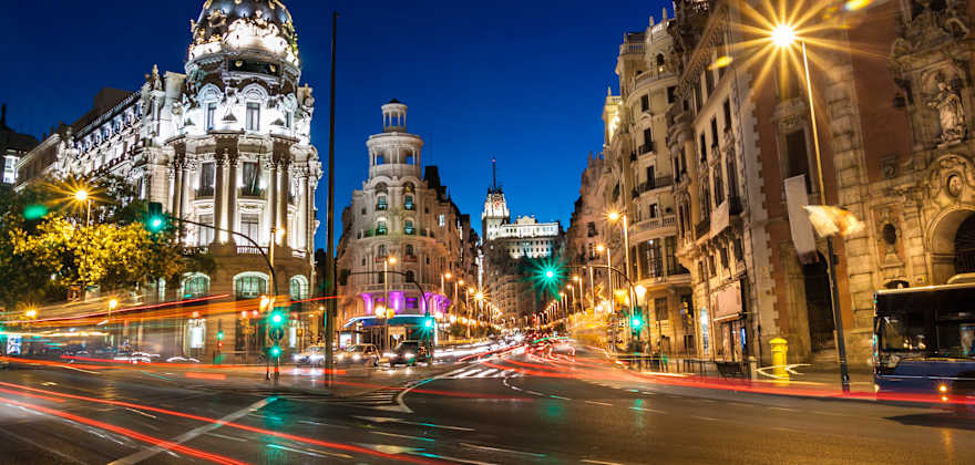 Gran Via in Madrid, Spain