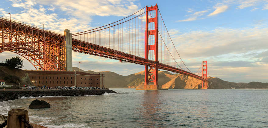 Fort Point Historic Site beneath the Golden Gate Bridge.