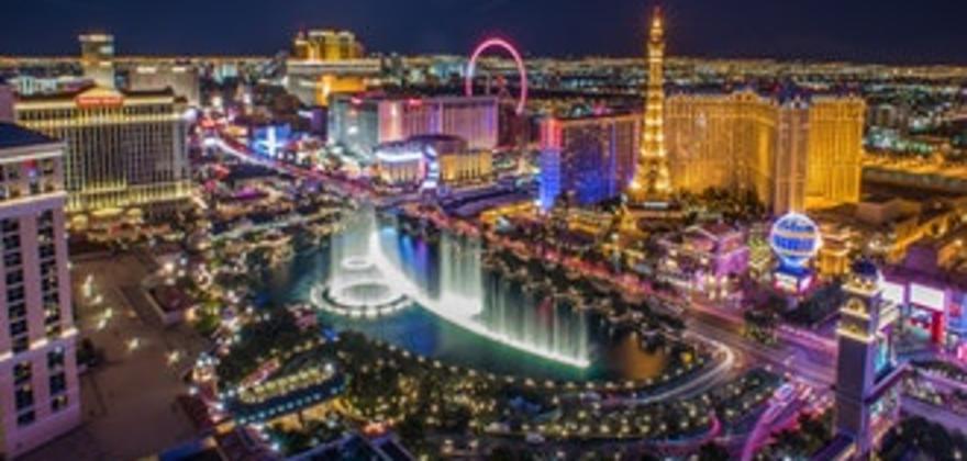 Lights of the Las Vegas strip at night