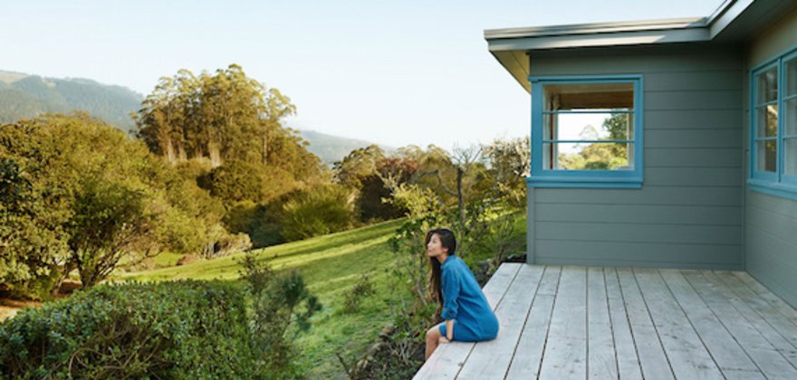 AAA Member sitting on her deck