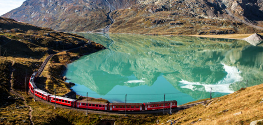 start planning a trip to take the bernina express through the swiss alps
