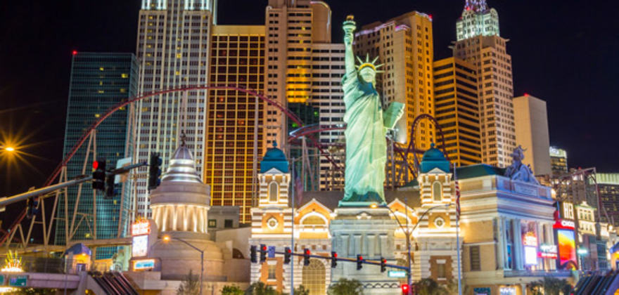 New York, New York hotel coaster in Las Vegas, NV