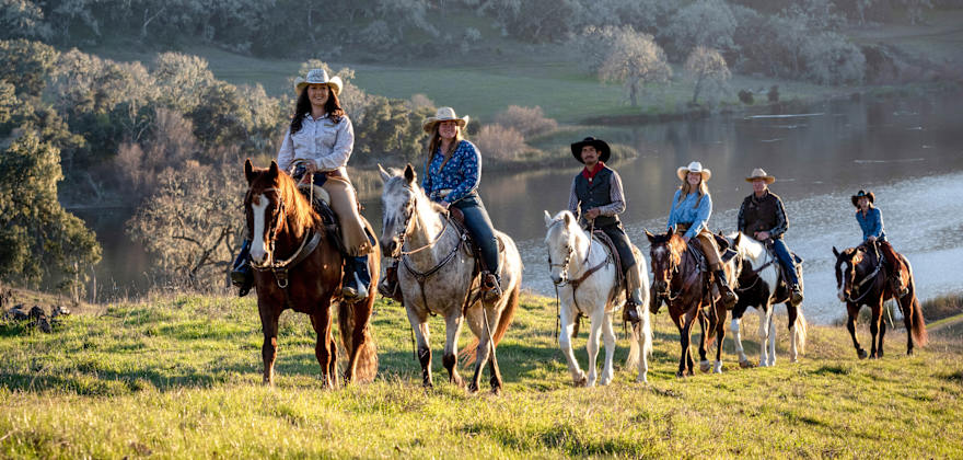 A group of  horseback riders from The Alisal Guest Ranch & Resort.
