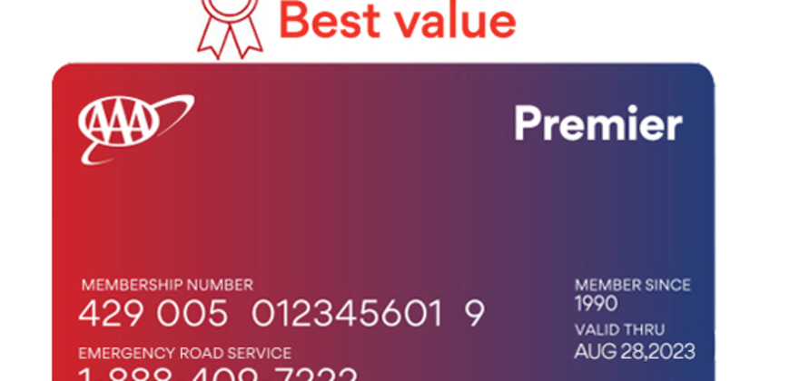 Example of a AAA Premier membership card