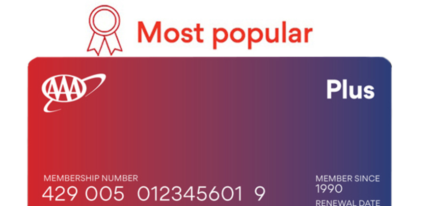 Example of a AAA Plus membership card