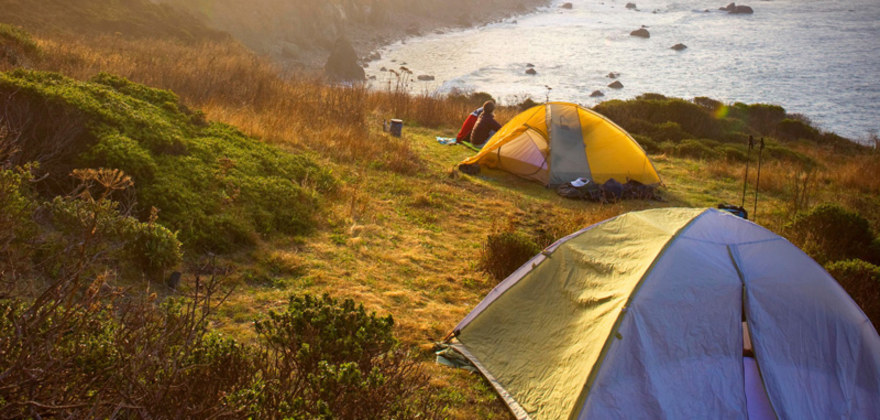 Camping along the coast in California.