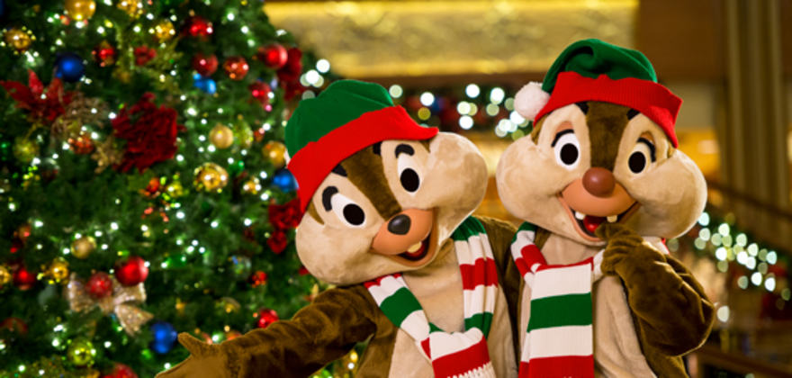 chip and dale celebrate the holidays on a disney cruise line ship