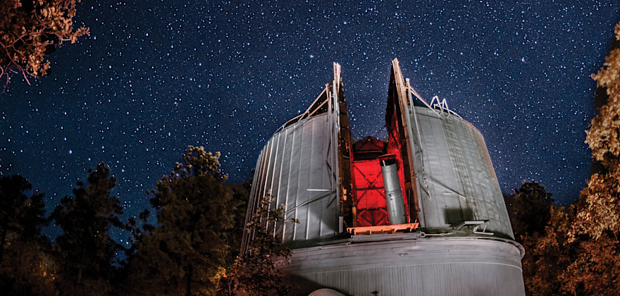 Stars above Lowell Observatory in Flagstaff, Arizona.