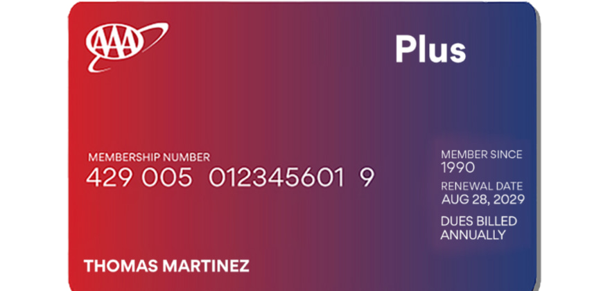AAA Plus membership card