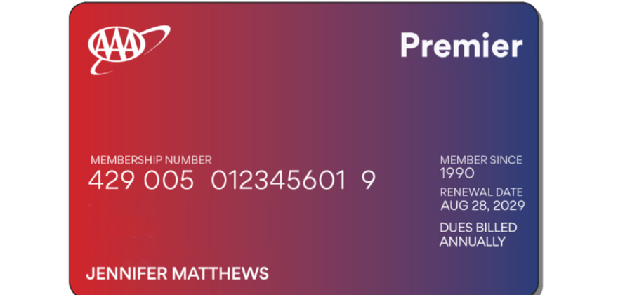 AAA Premier membership card