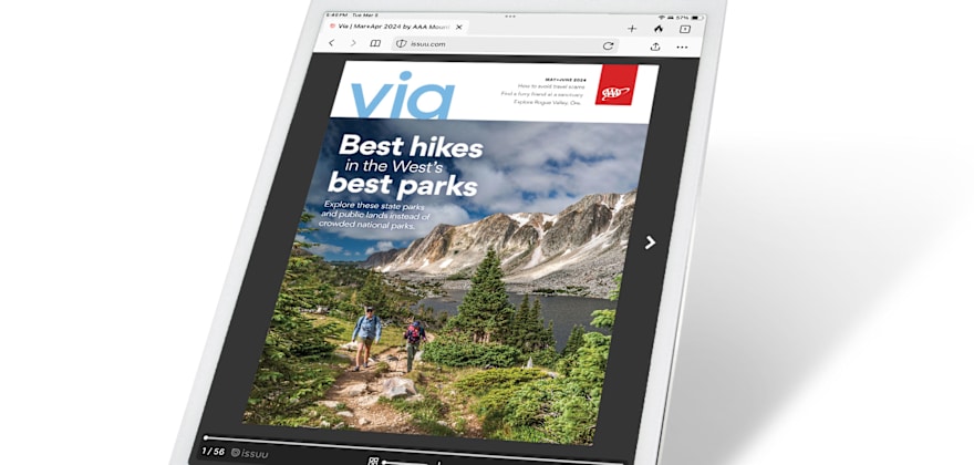 Via Magazine May June 2024 digital magazine cover on a tablet.