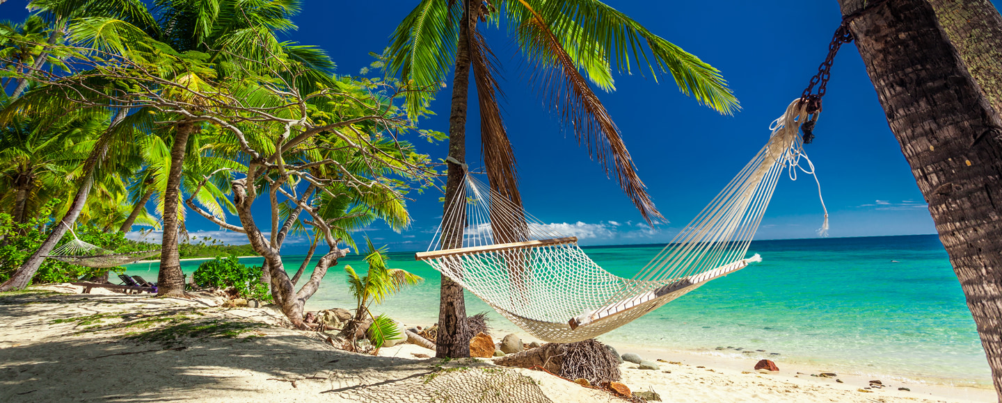 hammock on beach in fiji