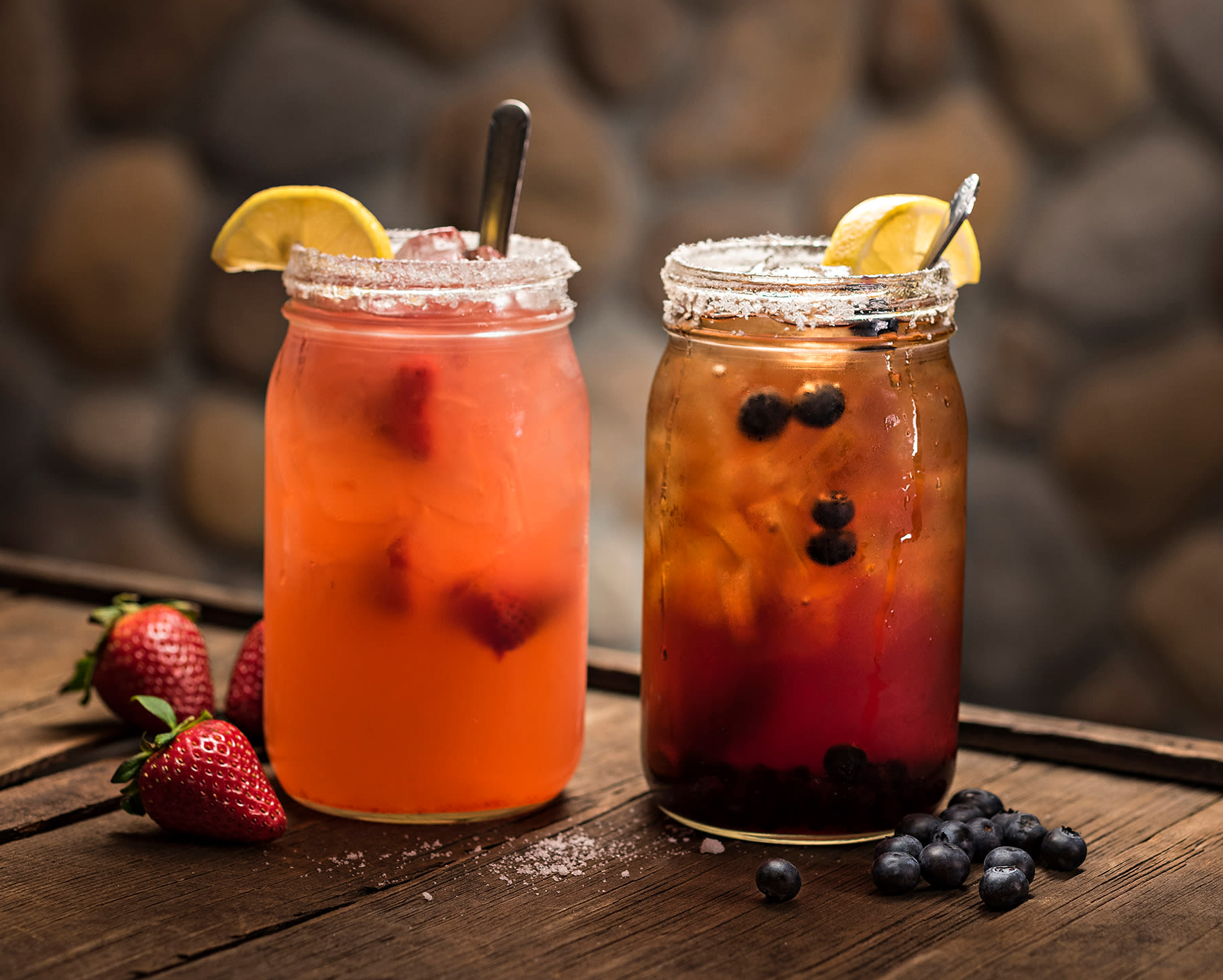 swamp tea and lemonade in canning jars from Huckleberry’s in Reno, Nevada.