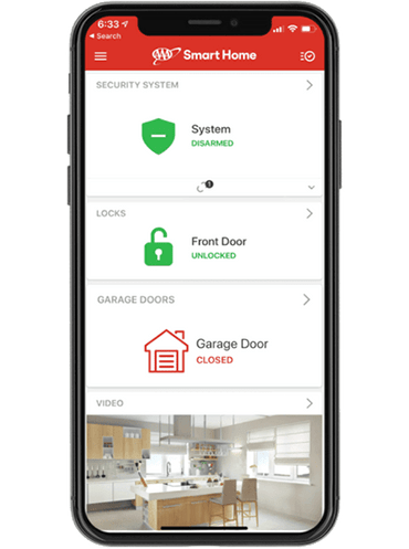 AAA Home Security app screen