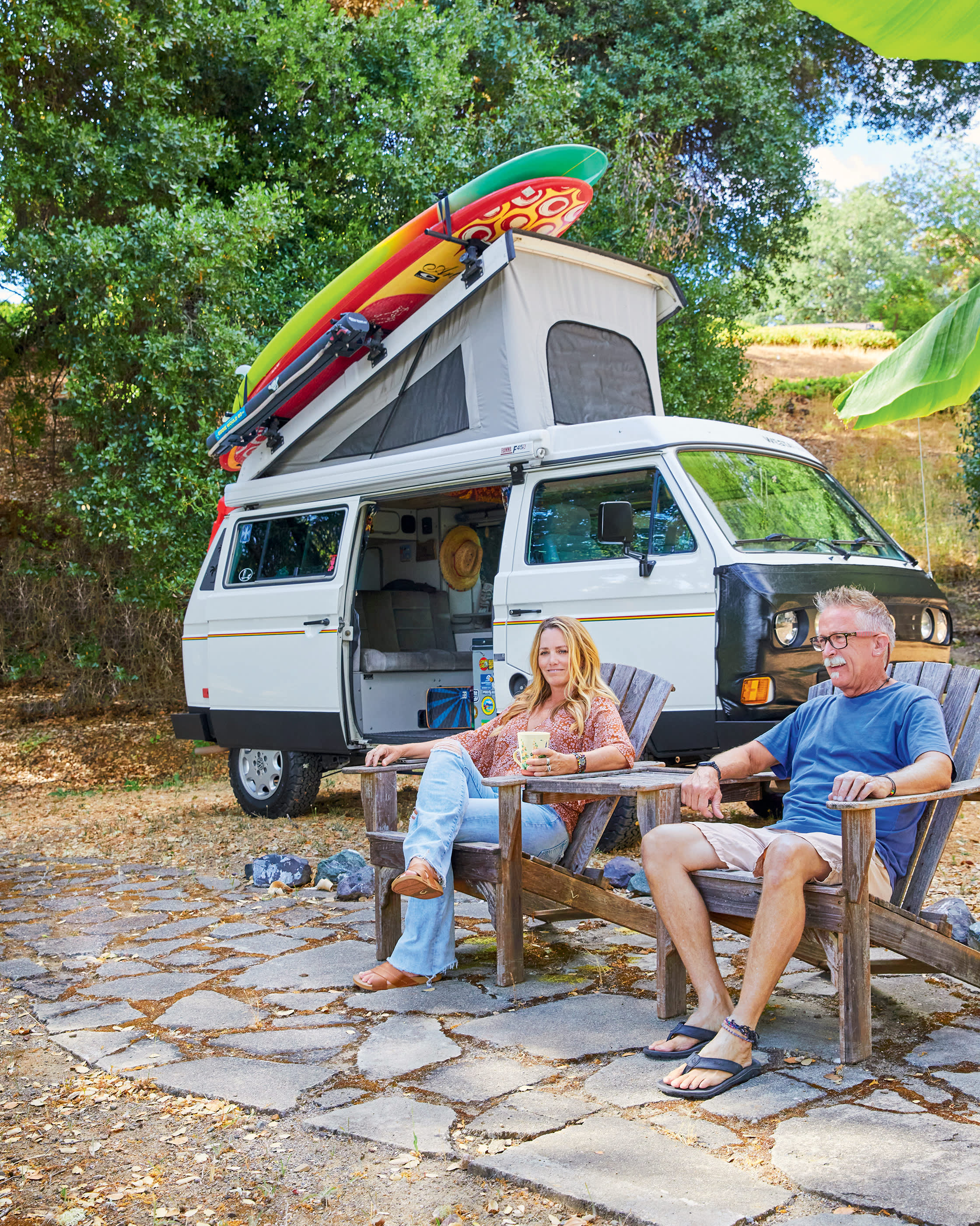 Nanci and Skip Williams outside of their van.