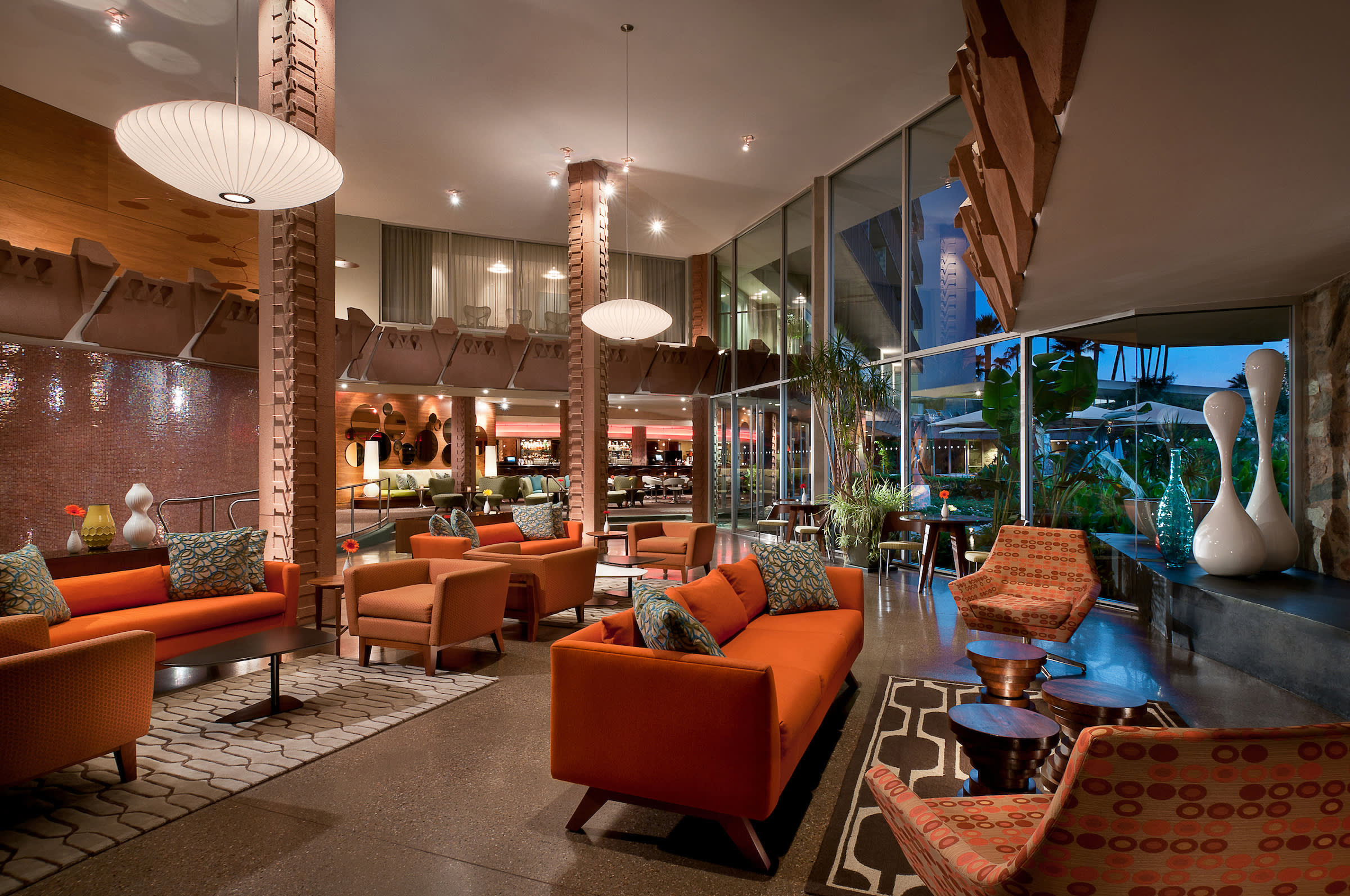 Interior of Hotel Valley Ho's lobby in Scottsdale, Arizona.