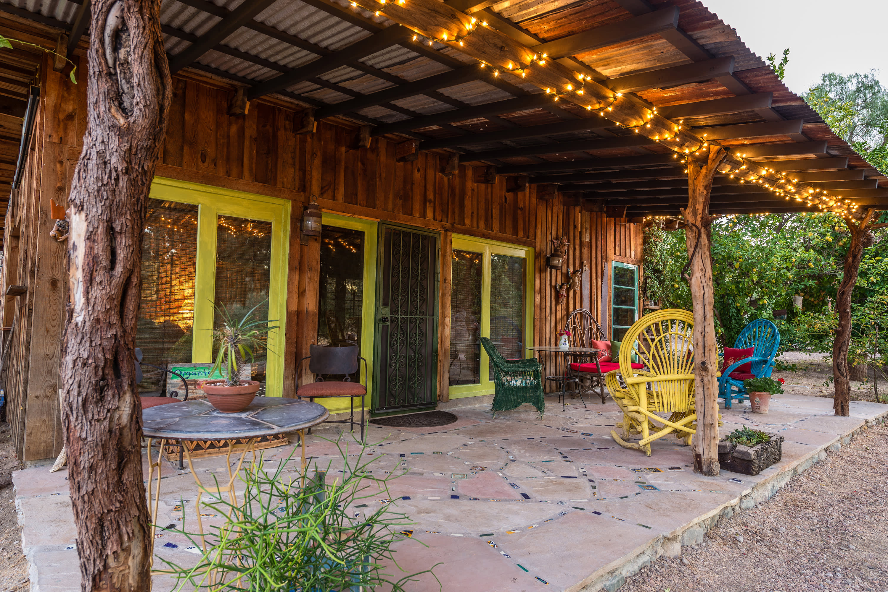 The treehouse casita at Aravaipa Farms in Winkelman, Arizona.