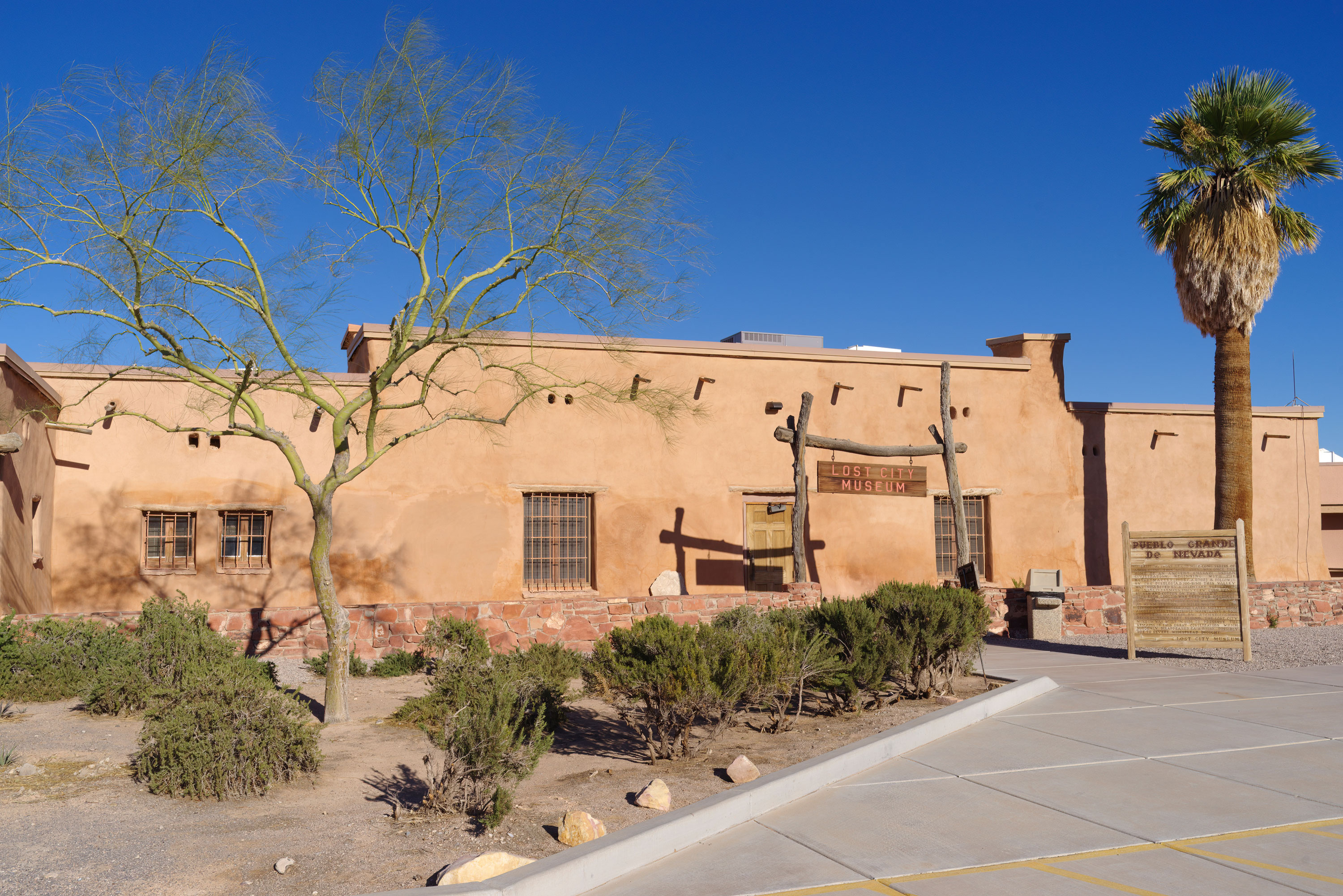 The exterior of the the Lost City Museum in Overton, Nevada.