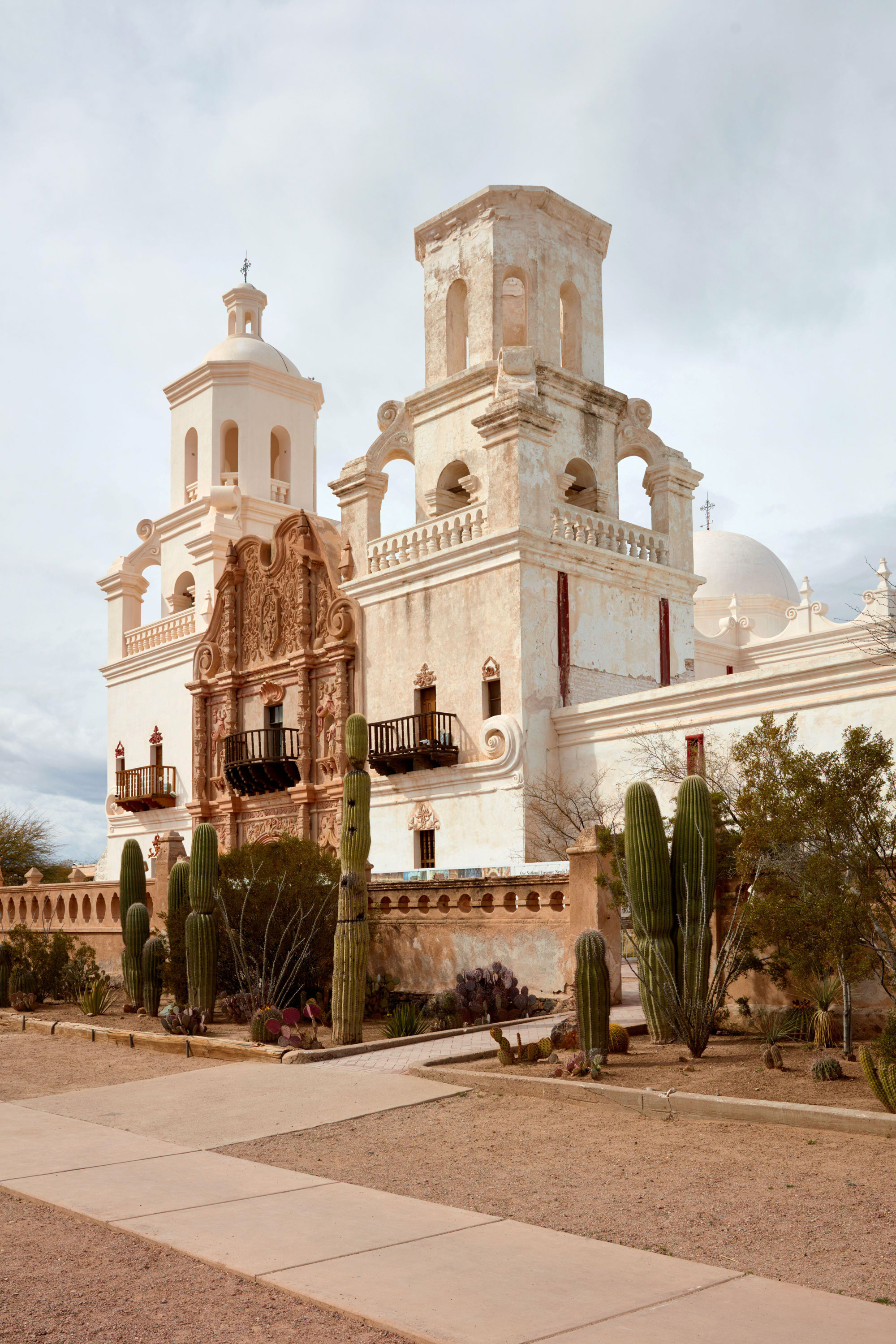 The bell towers at San Xavier del Bac mission.