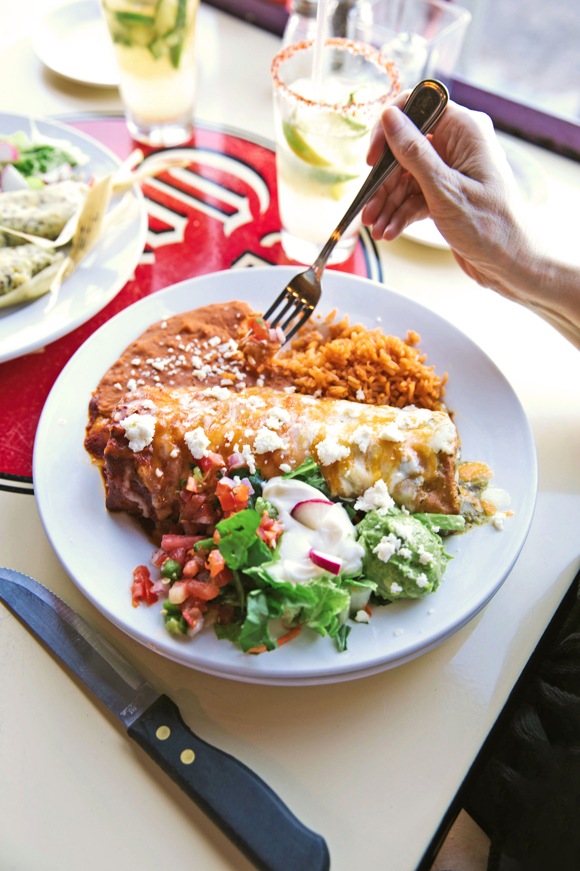 Chimichangas from El Charro in Tucson, Arizona.