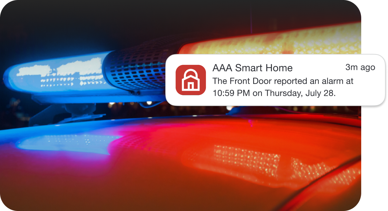 Police car with app notification