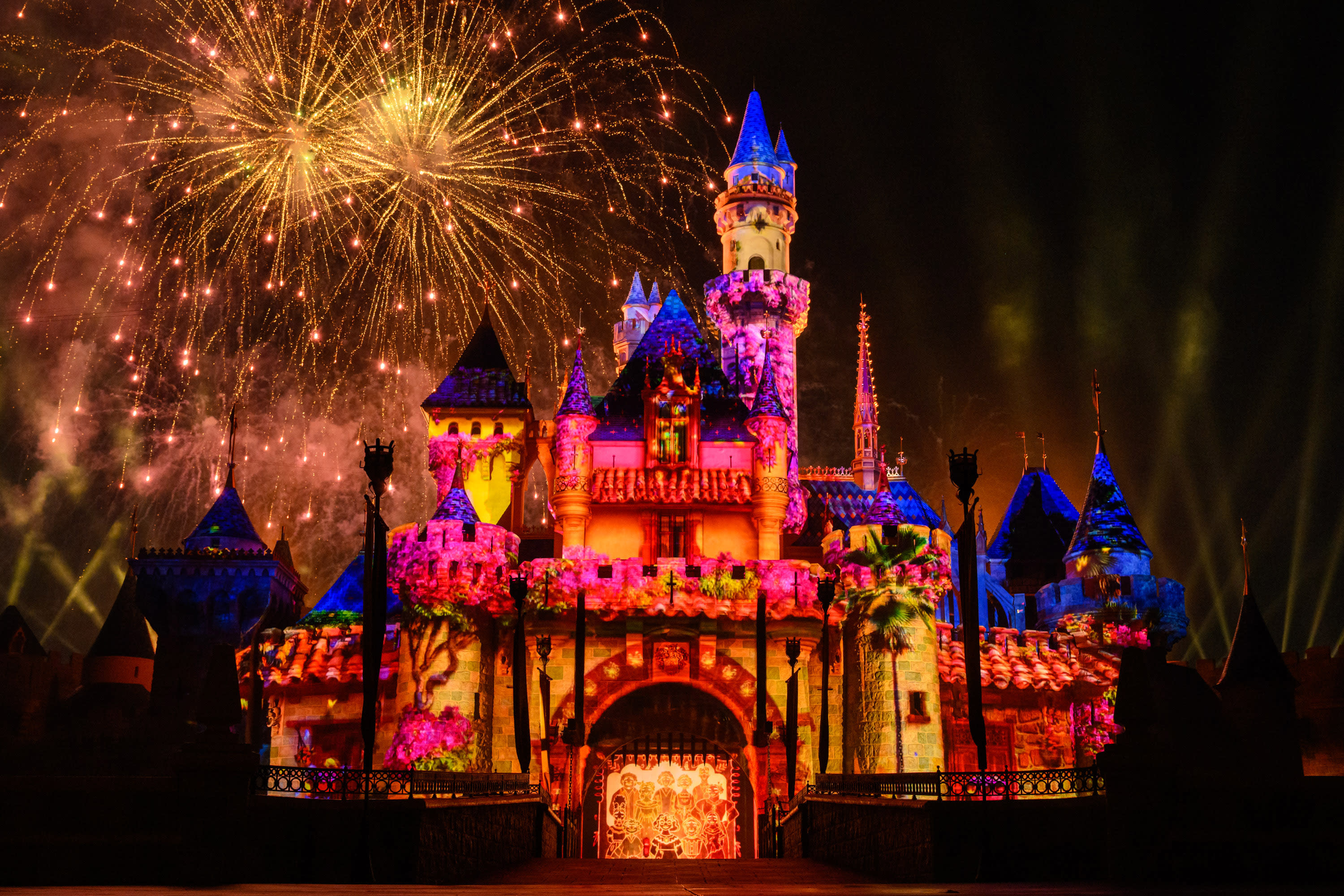 Disney castle decorated for wondrous journeys celebration