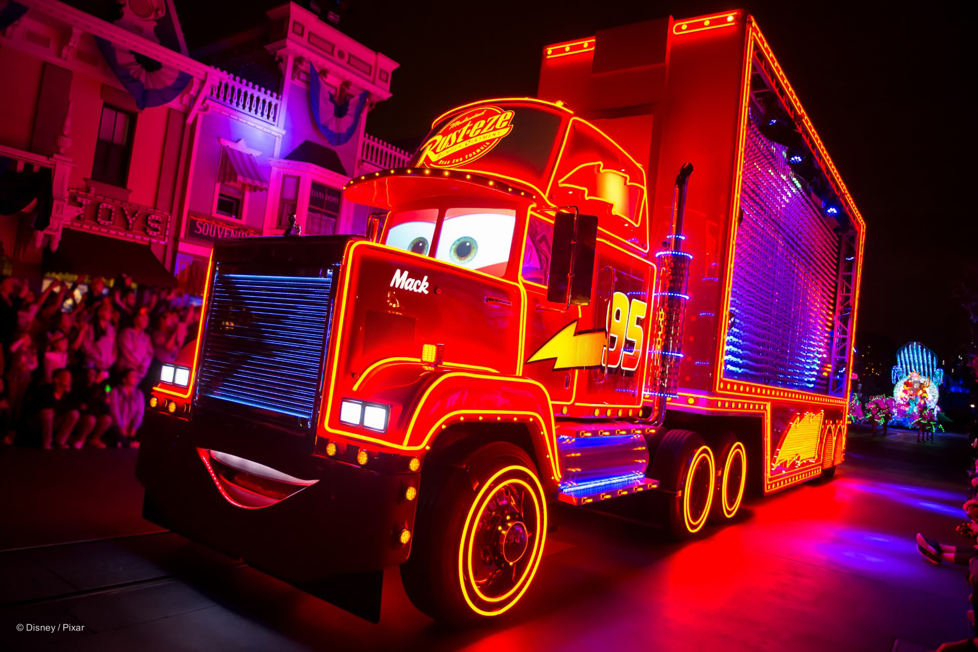 disneyland truck in paint the night parade